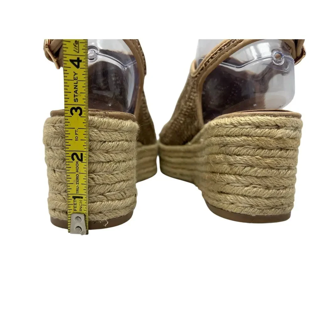 Steven Steve Madden Courage Raffia Espadrille Platform Sandals 7.5 Beachy